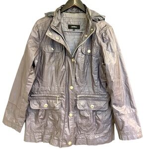 ANTEA size 42 (12) Excellent condition light purple/gray coa with hidden Hood